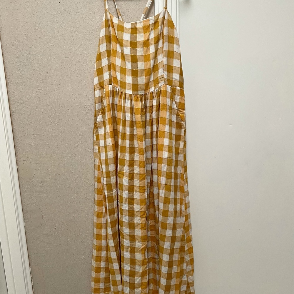 Ace & Jig Yellow and White Checkered Midi Dress